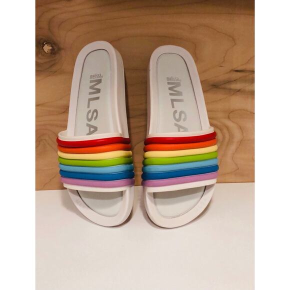 MLSA Melissa Rainbow Beach Slides NEW! Size 7, 38 EUR S102 - Picture 3 of 7